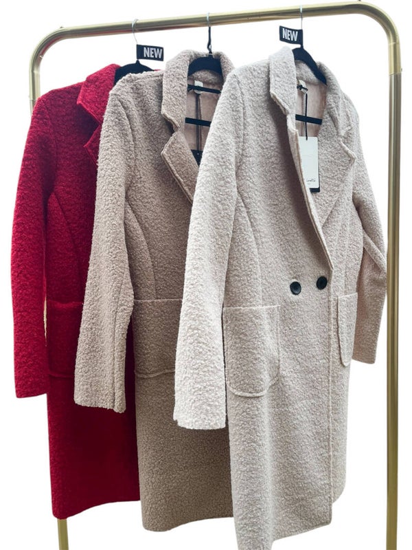 Beige jas lang | 3 kleuren