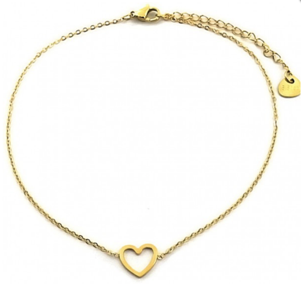 Enkelbandje Heart - Gold