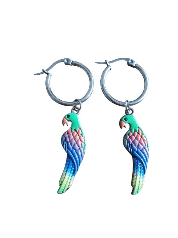 papegaaien oorbellen blauw koppie