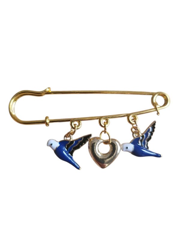 Blue Birds Broche