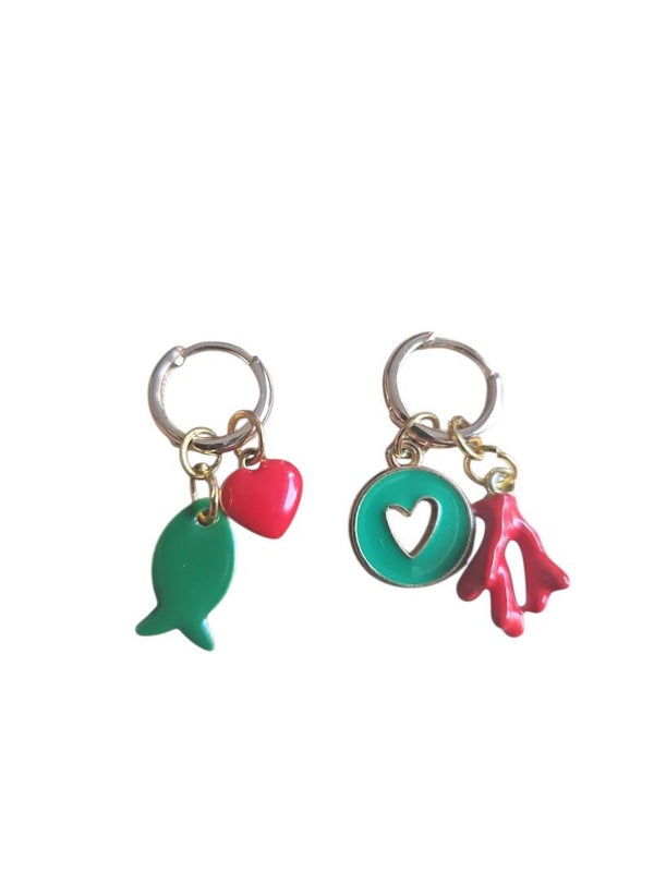 Koraal rood met groen