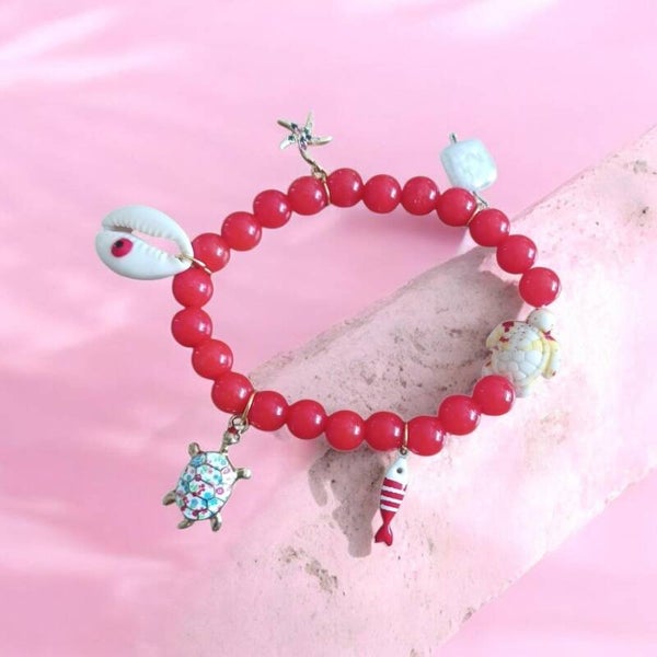 Beach armbandje rood