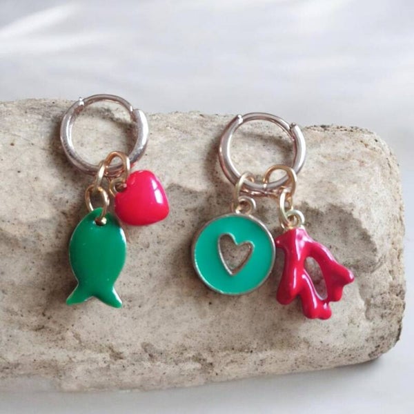 Koraal rood met groen