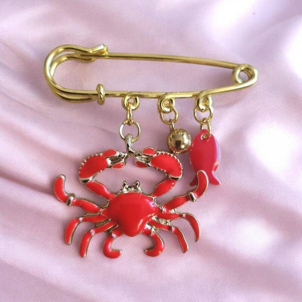 Broche rode Krab