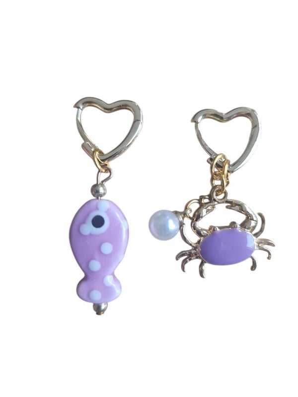 Purple Krab met Visje