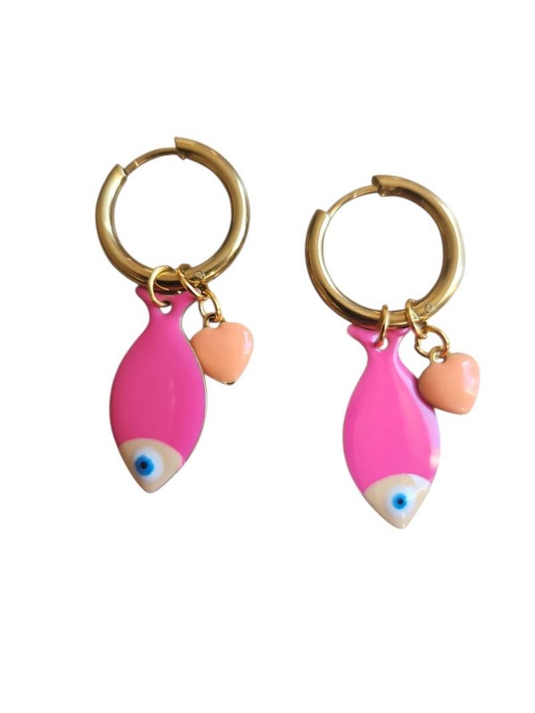Liefdes Visjes Roze met oranje