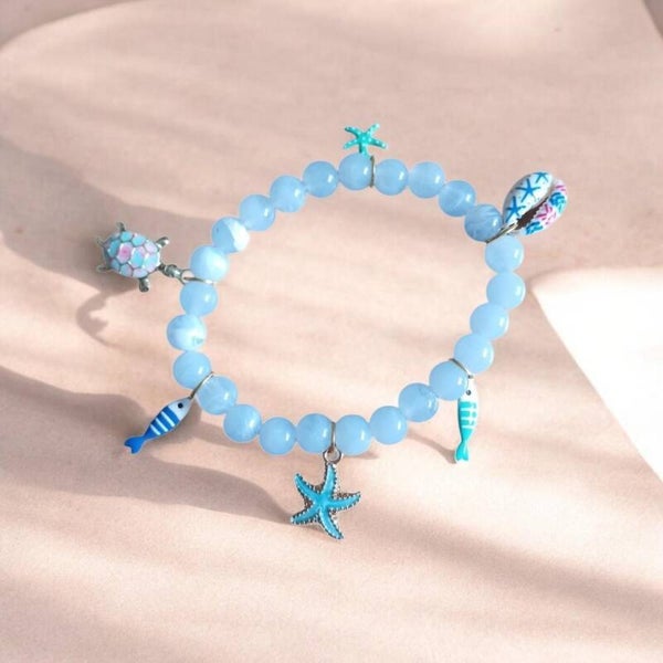 Beache armband blauwe zeester