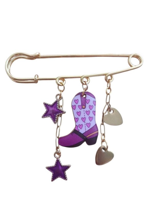 Boot paars Broche