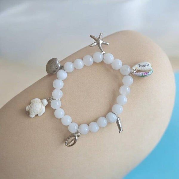 Beach armbandje witte schildpad