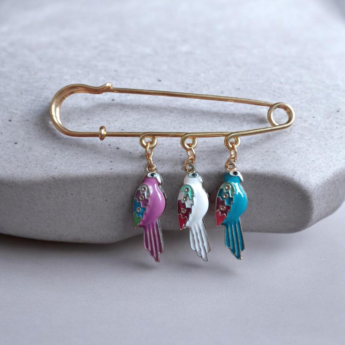 Papegaaien Broche