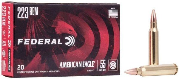 FEDERAL MUNITION .223 REM 55GR FMJ BT 20