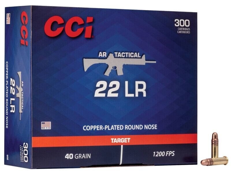 CCI .22lr AR Tactical - Copper Plated Round Nose 40 grs. - 300 Stück