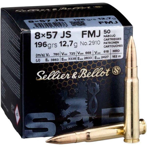 Sellier & Bellot 8x57 IS Vollmantelpatrone 12,7 g / 196 grs