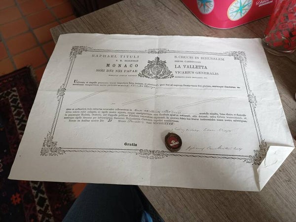 Saint Vitalis of Milan relic document