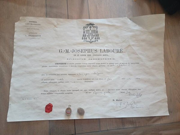 Saint sebastian  martyr relic and document first class