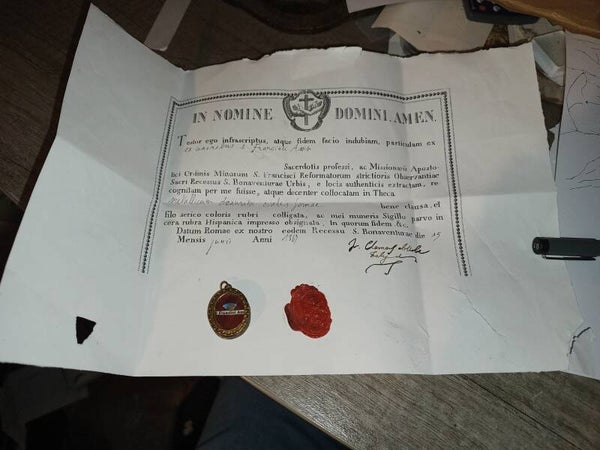 saint francis relic and document