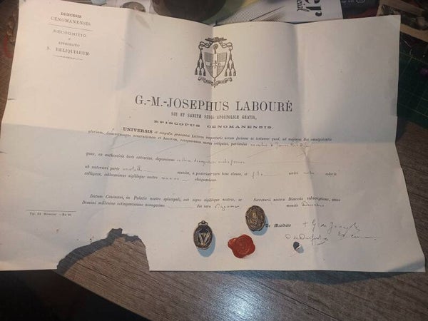 blessed joanna of portugal relic and document SCARCE