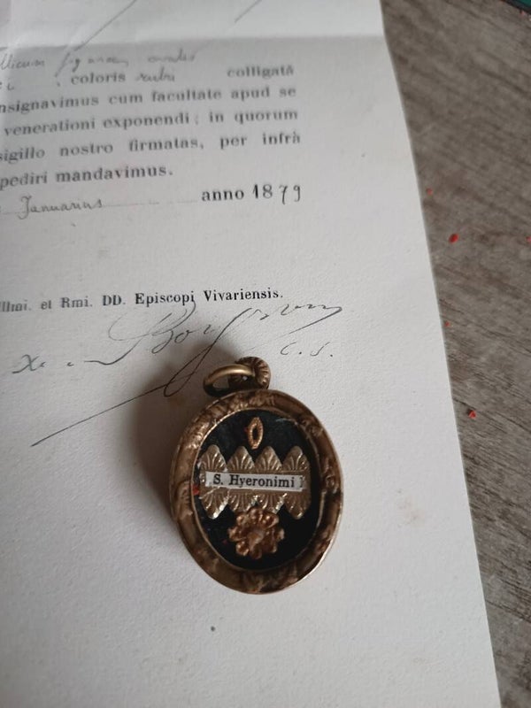 Saint jerome  relic and document Hyeronimi