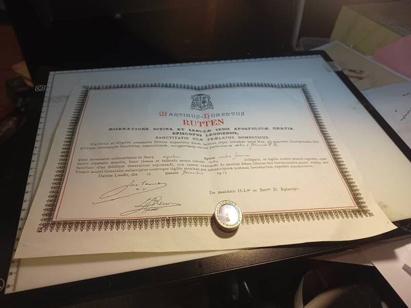 Saint Philumena philomena relic and document first class