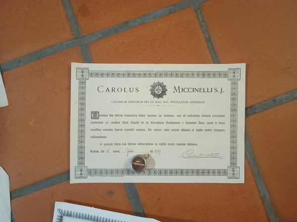 Saint claude de la colombiere still blessed relic and document RARE