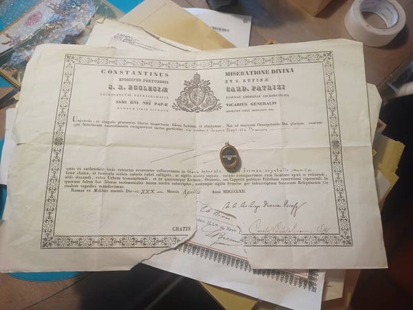 saint john the baptist relic and document  great shape