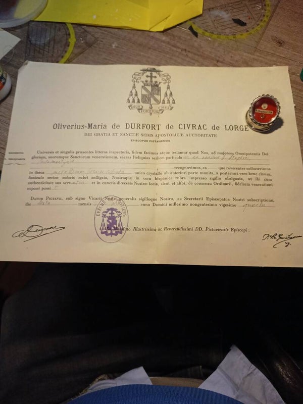 Saint stephen protomartyr relic and document