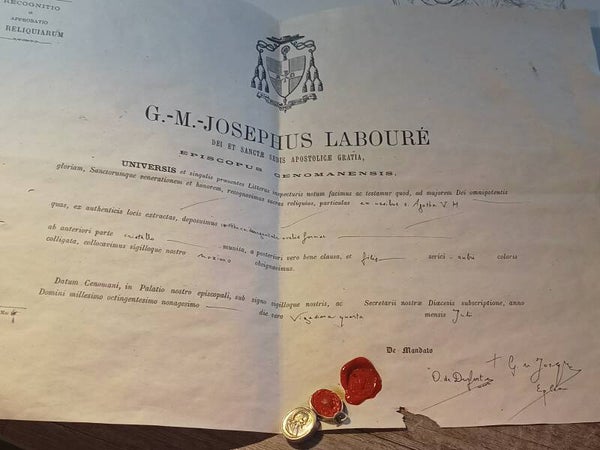 Saint Agatha V.M relic and document