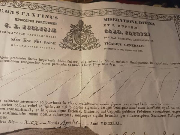 mary magdalena relic and document