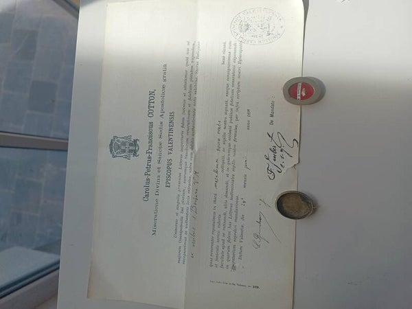Saint barbara relic and document very rare