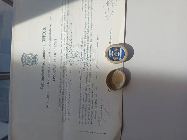 Saint scholastica and saint Benedict relic and document scarce