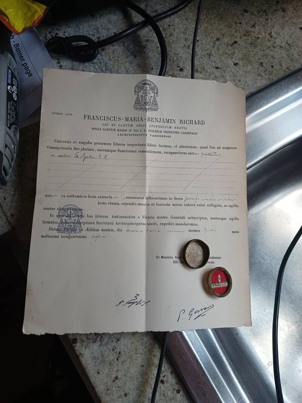 saint agatha vm relic and document