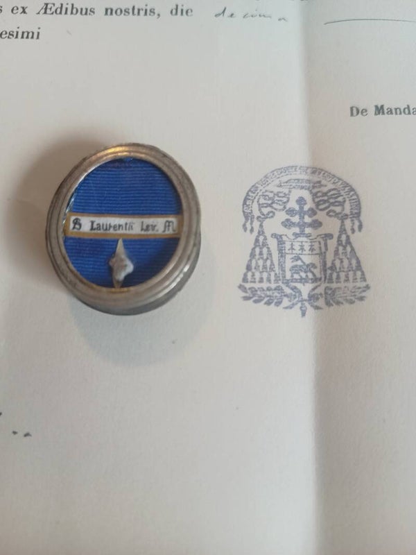 saint Lawrence Lev. Mart relic and document