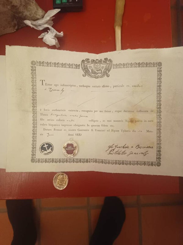 saint thomas relic and document