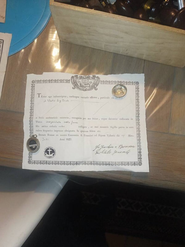 Saint Vitalis theban legion relic and document