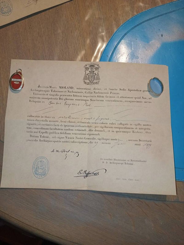 saint exuperius   theban legion relic and document RARE
