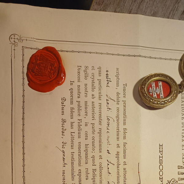 Saint Cosmas Saint  Damian relic and document
