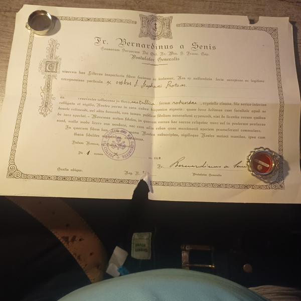Saint Stephen protomartyr relic and document