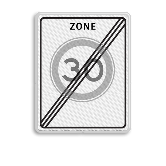 Einde zone 30 verkeersbord A 023