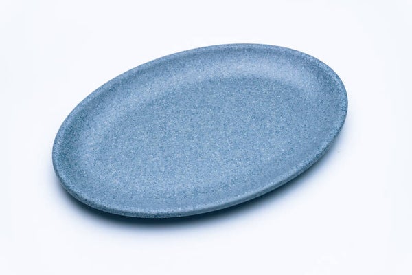 PLATO OVALADO DE MELAMINA GRIS 30 CM