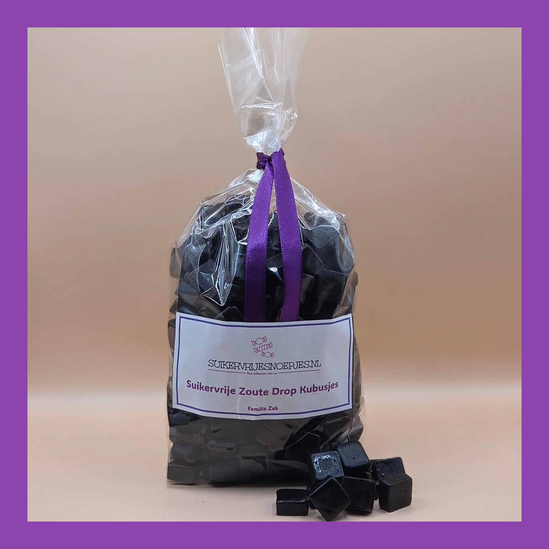 Suikervrije Zoute Drop Kubusjes