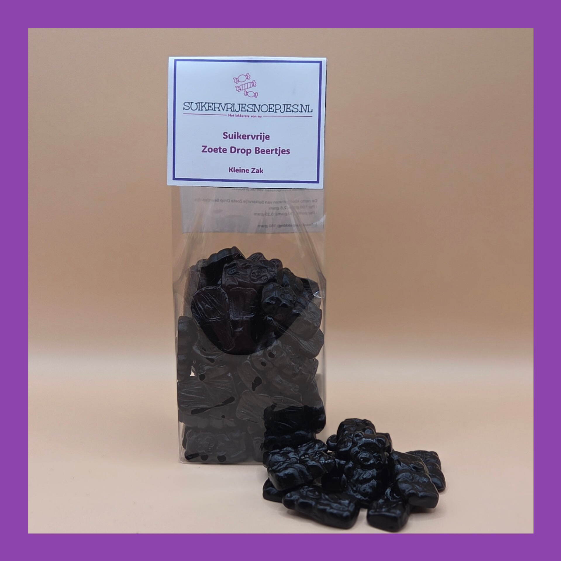 Suikervrije Zoete Drop Beertjes
