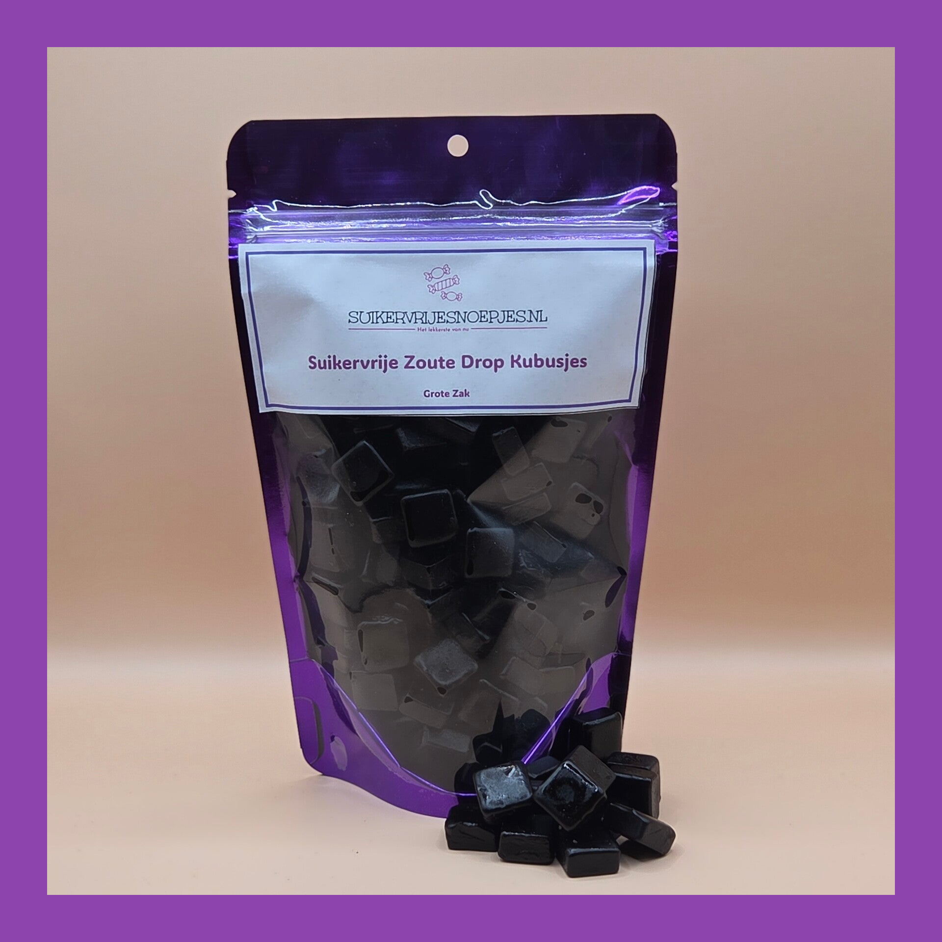 Suikervrije Zoute Drop Kubusjes