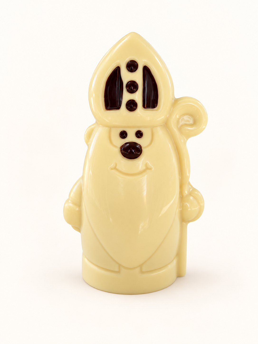 Holgoed Sint en Piet 20cm gekleurd wit