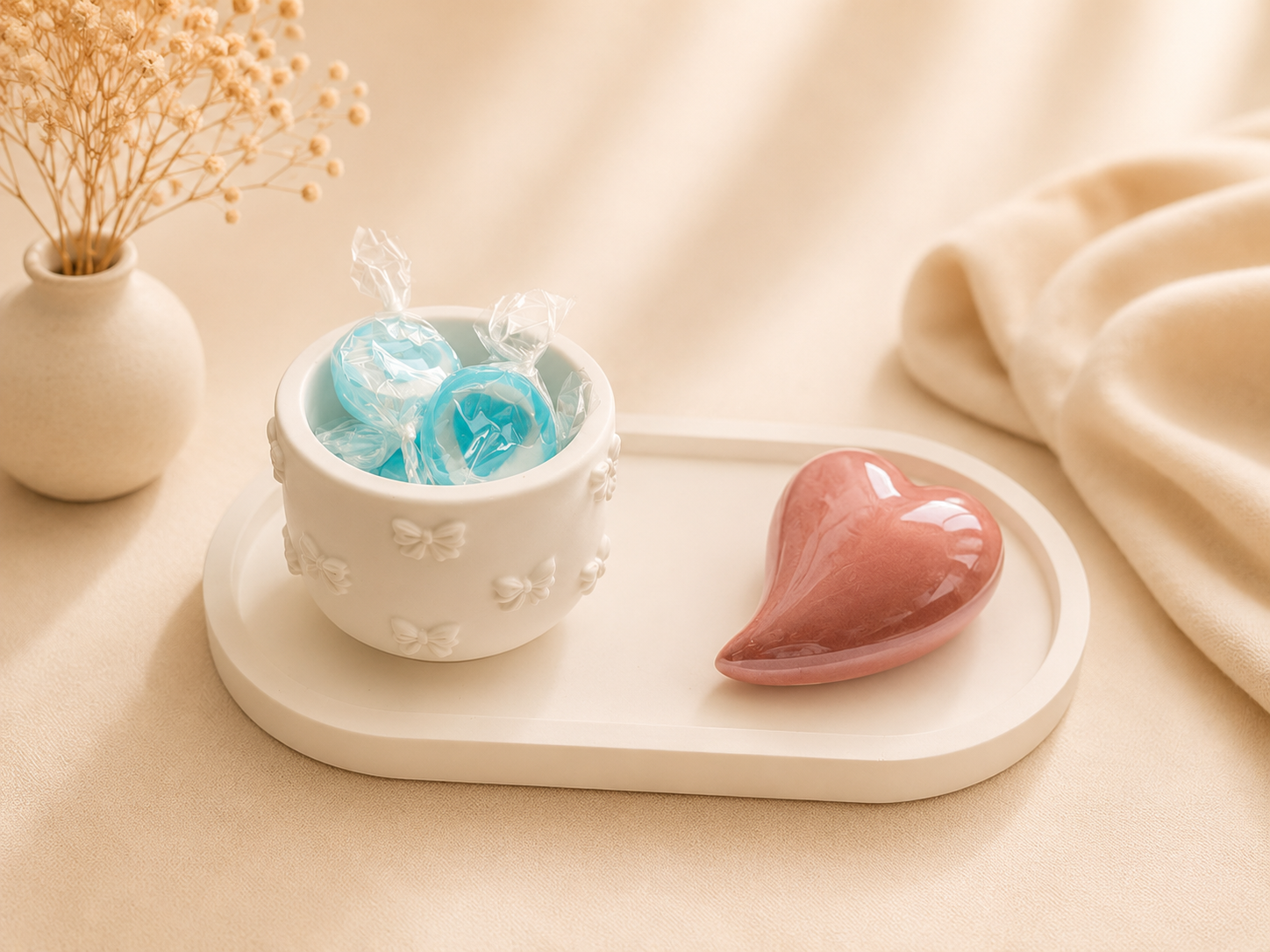 Geschenkset Teelichthalter „Schleife“