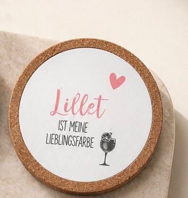 Kork-Gips Untersetzer- Lillet Lieblingsfarbe