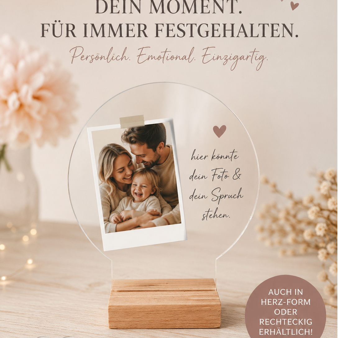 Acryl-Aufsteller - personalisiert rund