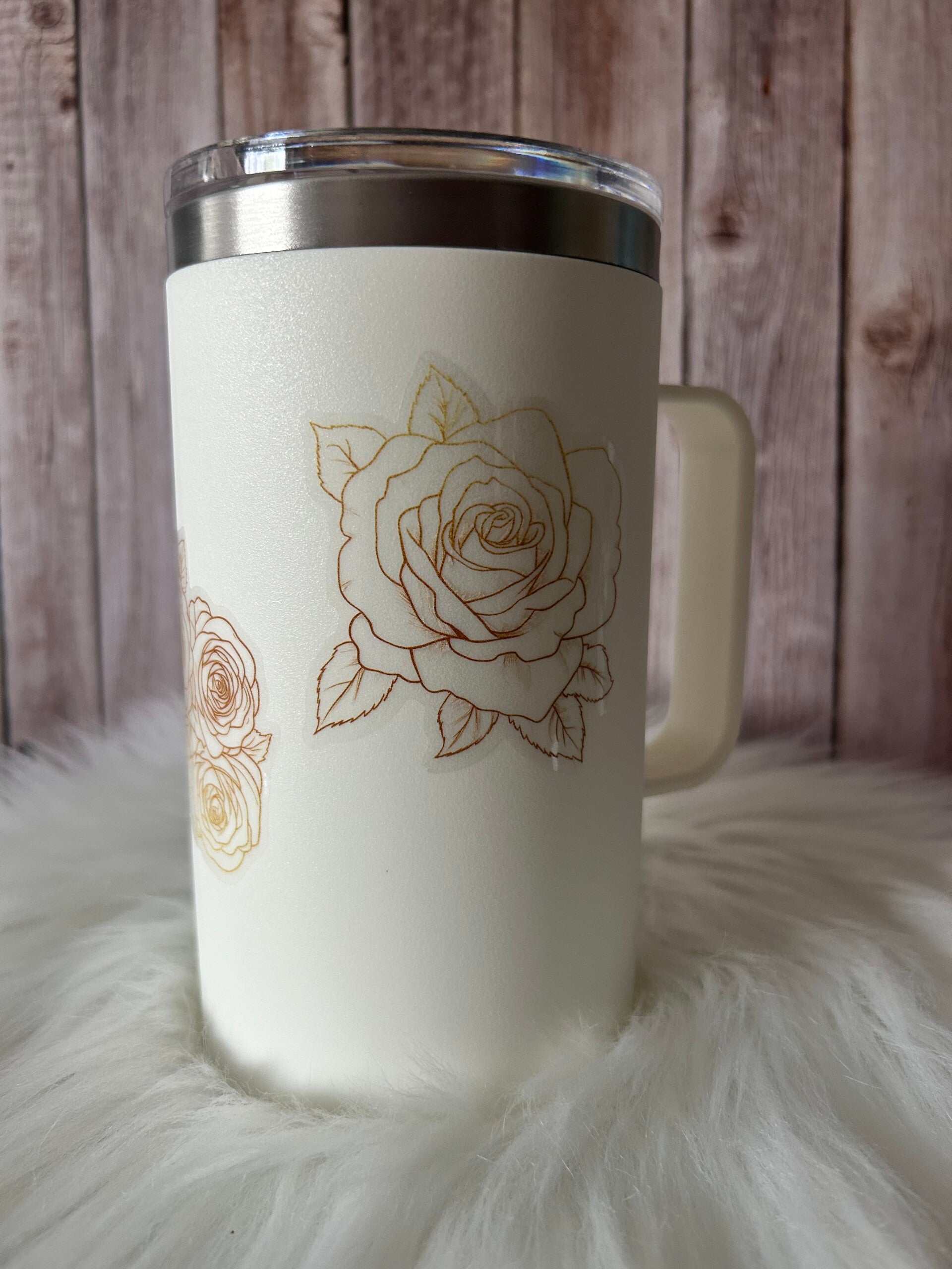 Thermobecher mit Griff weiß