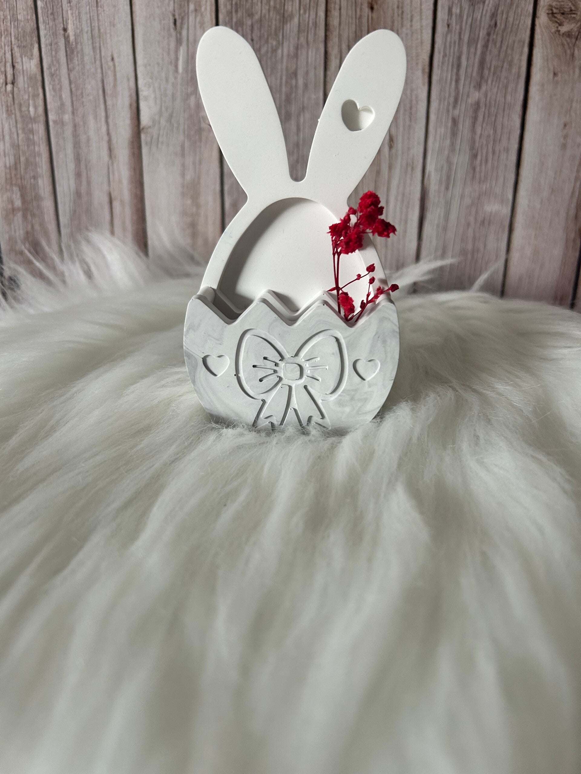 Osterkörbchen in grau mit Schleife