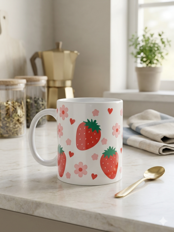 Motiv-Tasse Erdbeeren