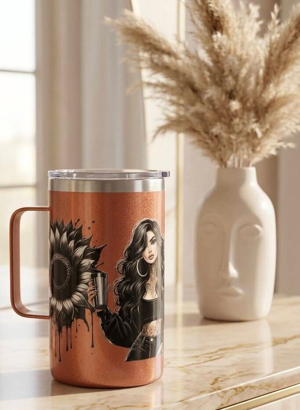 Thermo Kaffeebecher in Kupfer